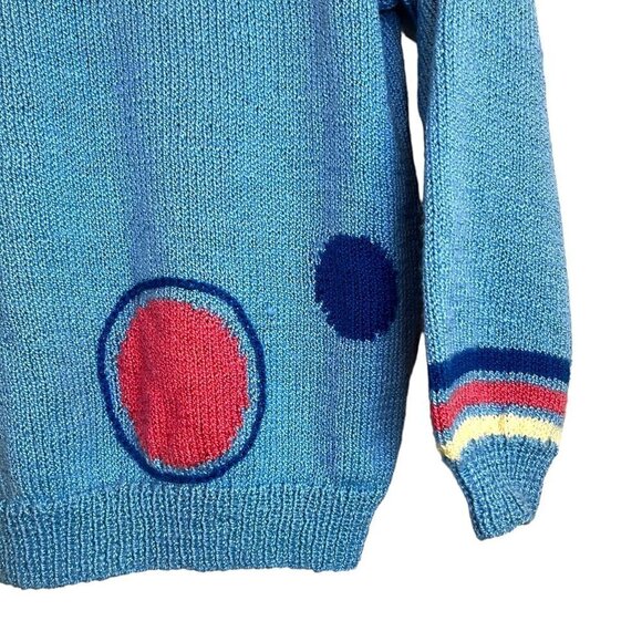 Handmade Knit Long Sleeve Crew Neck Spring Sweater Size Medium - Picture 2 of 5